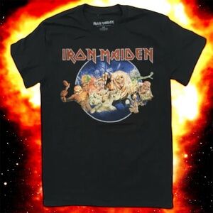 ✅Big & Tall | Iron Maiden Wasted Years Circle Shirt